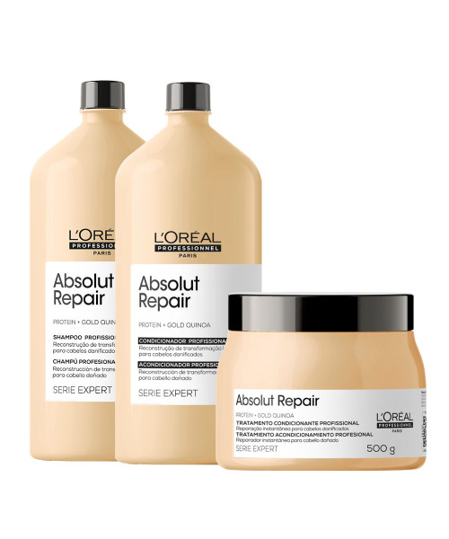 L'Oréal Absolut Repair Gold Quinoa Kit Tratamento Profissional (3 produtos)