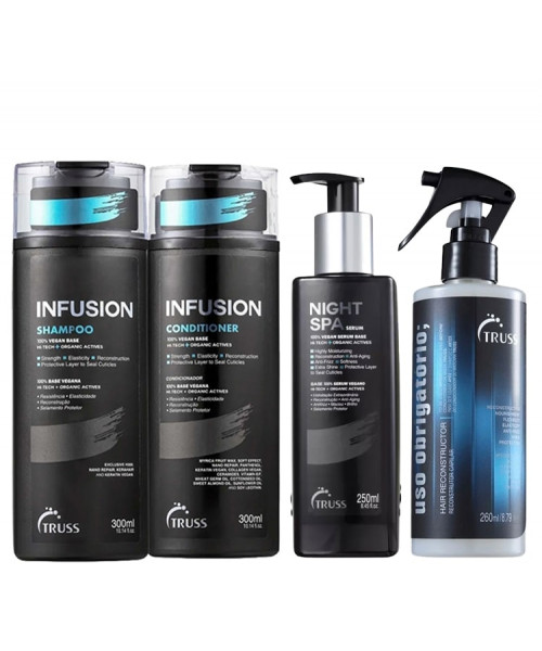 Truss Kit Infusion Shampoo e Condicionador 300ml + Night Spa 250ml + Uso Reconstrutor 260ml