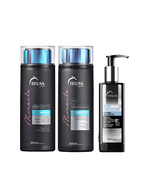Truss Kit Miracle Shampoo e Condicionador 300ml + Hair Protector 250ml